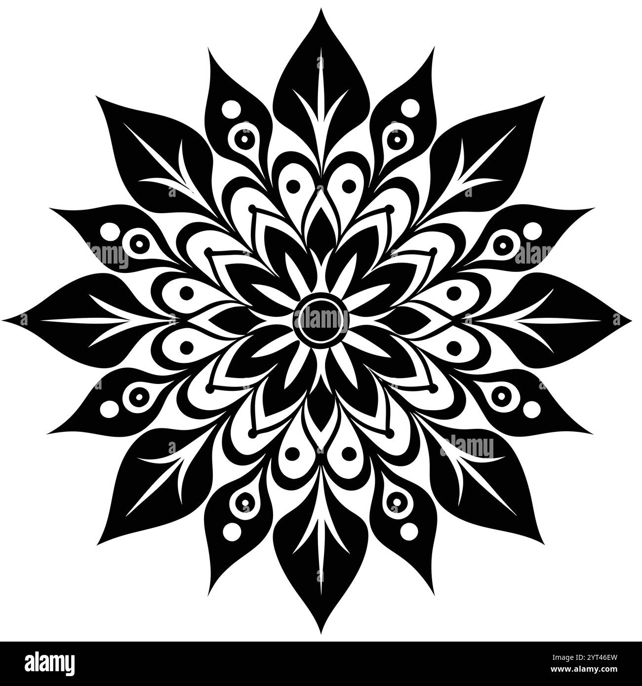 Zarte florale Mandala Vektor-Illustration für Digital- und Druckdesign, Branding und Textilmuster Stock Vektor