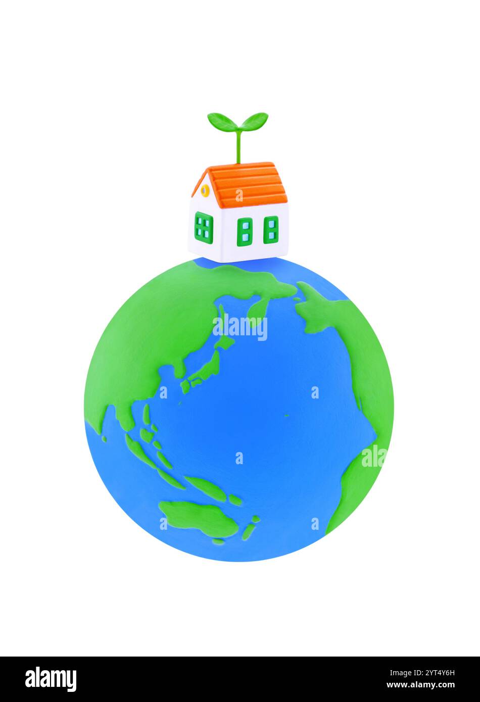 Erde, Gehäuse und Triebe Stockfoto