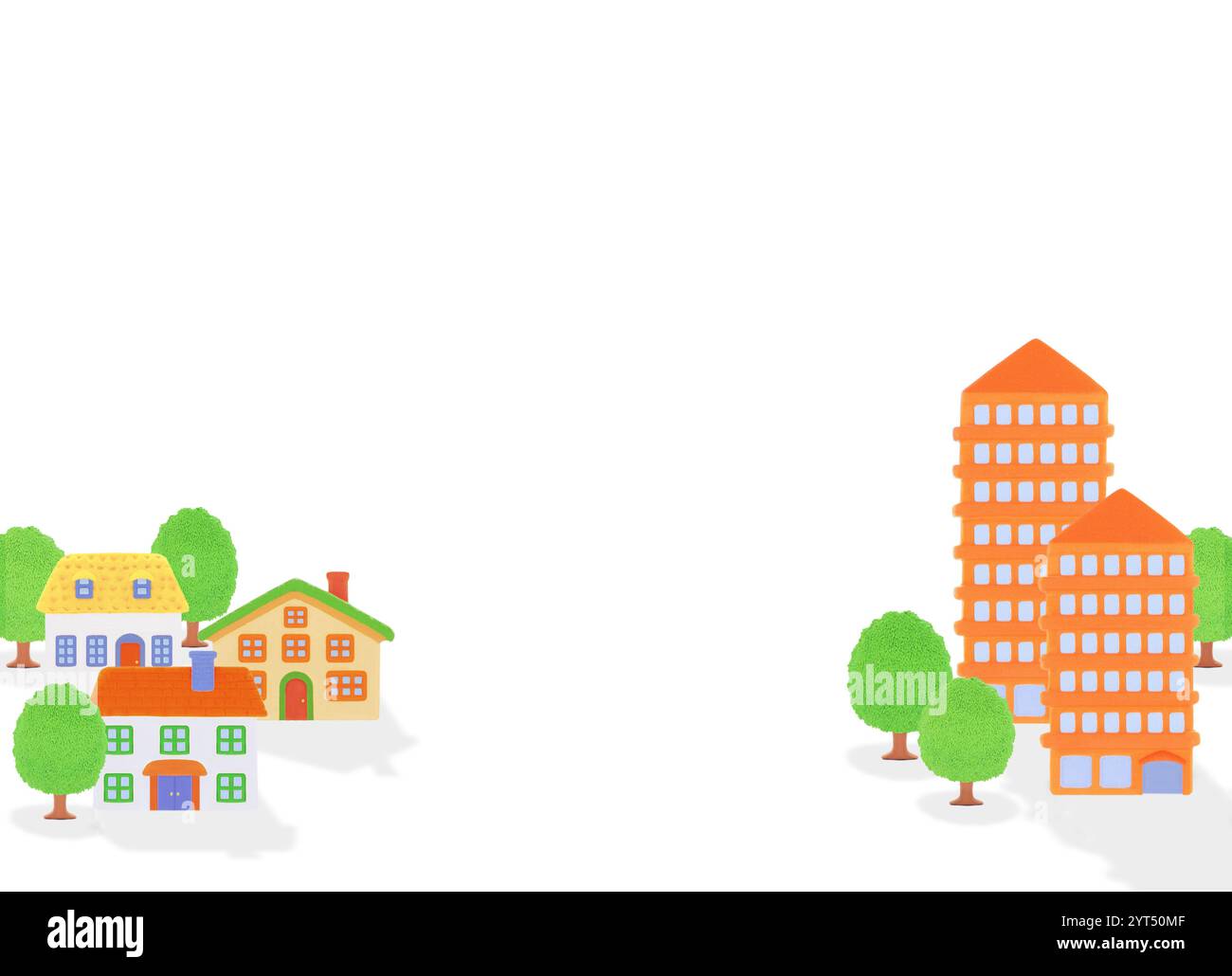 3 Häuser und Wohnungen aus Lehm Stockfoto