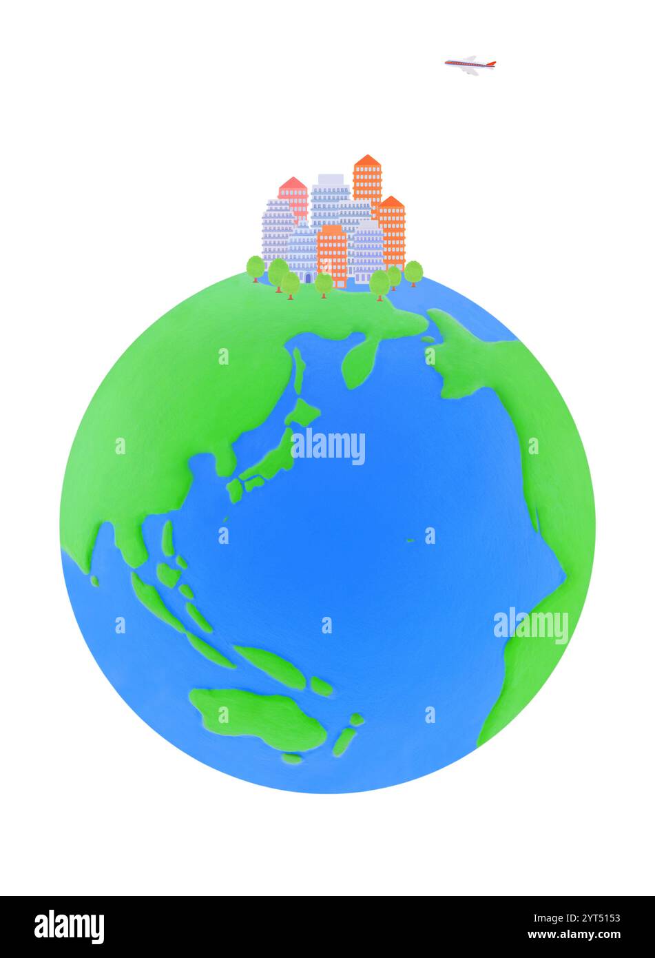 Erde und Gebäude Stockfoto