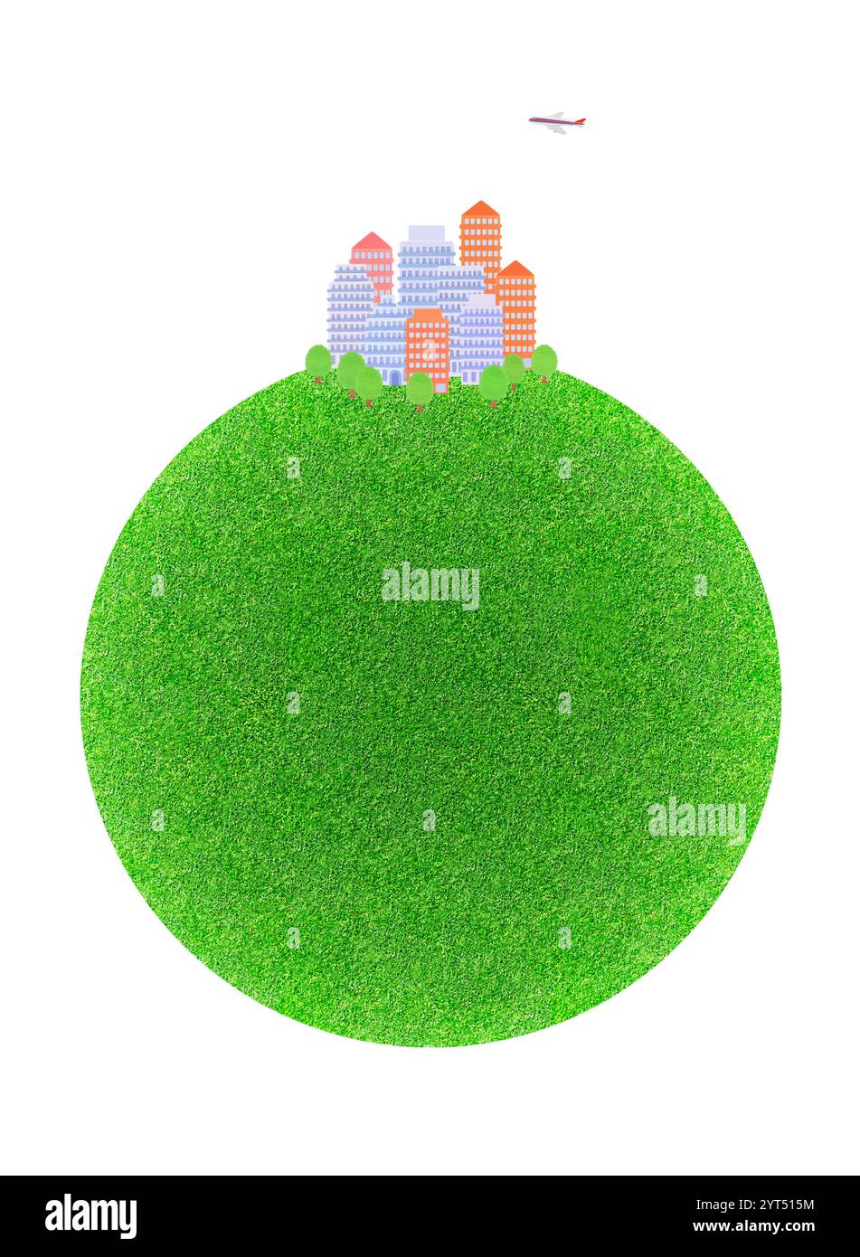 Rasenflächen und Gebäude Stockfoto