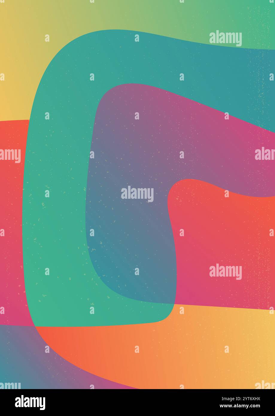 Strukturierter Retro-Farbverlauf in warmen Farbtönen. Abstrakter Verlaufshintergrund mit Fließverhalten. Subtile, körnige Textur sorgt für einen Retro-Vektor mit dynamischem Effekt Stock Vektor