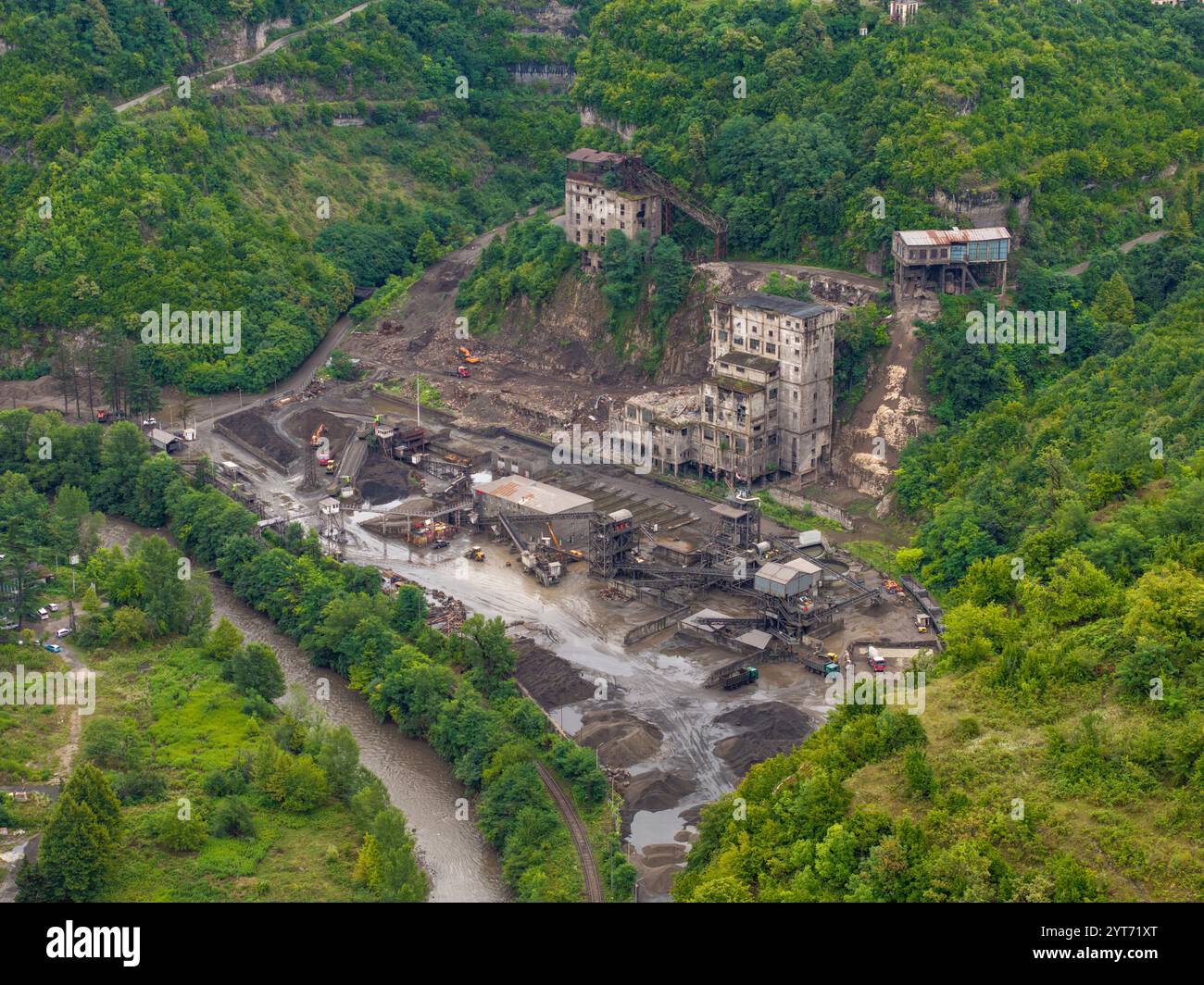 Chiatura in Georgien, eine ehemalige Industriestadt für die Manganproduktion Stockfoto