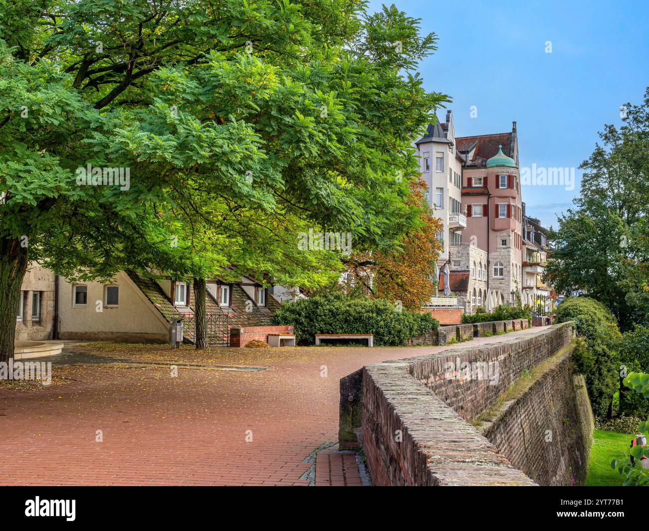 Historische Ulmer Stadtmauer, Ulm, Baden-Württemberg, Deutschland Stockfoto