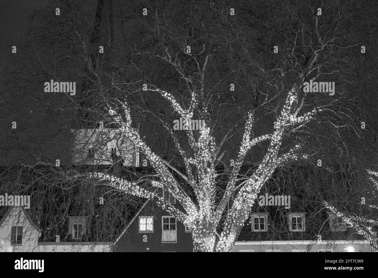 Borken Stadt zur weihnachtszeit Stockfoto