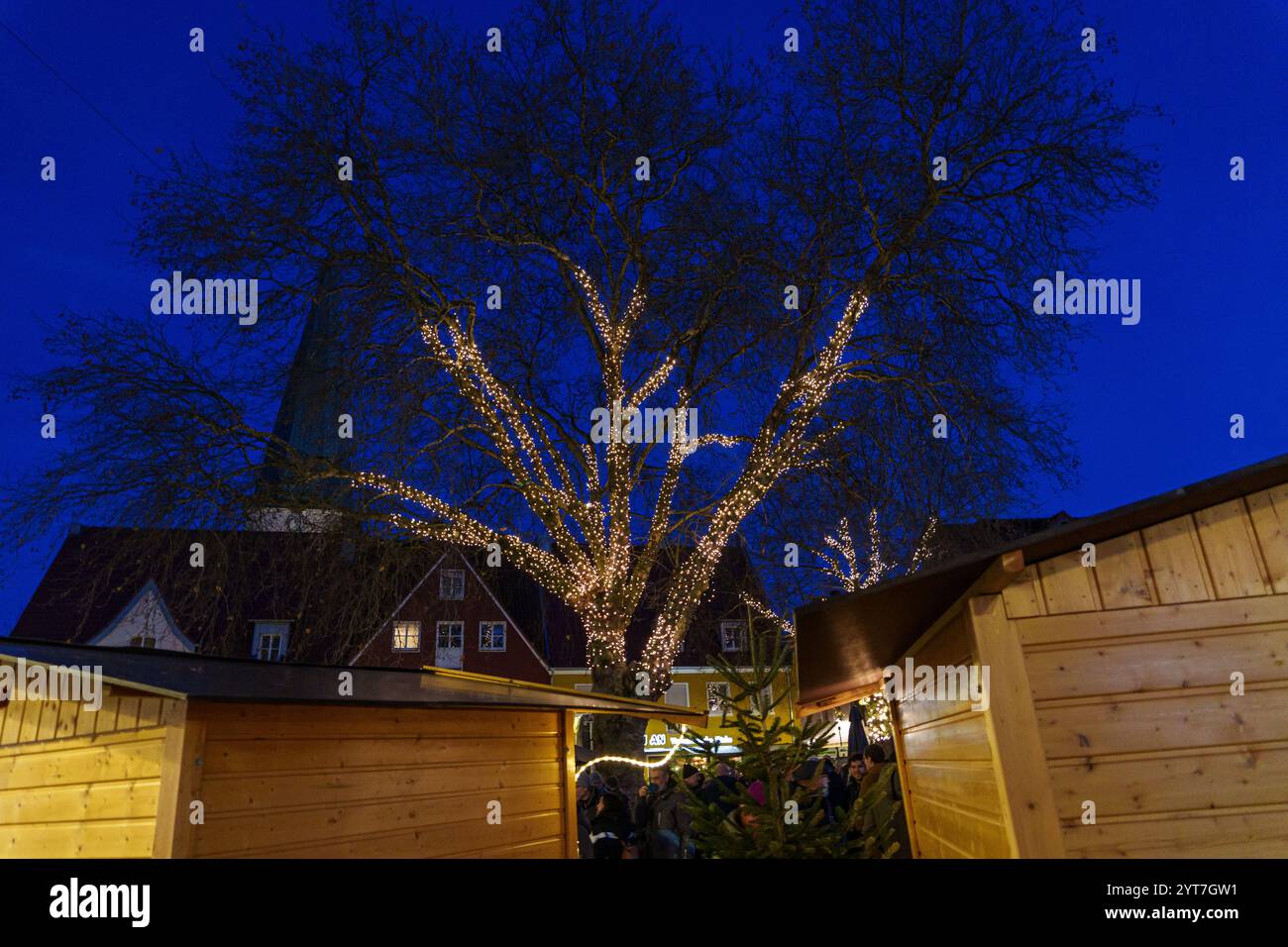 Borken Stadt zur weihnachtszeit Stockfoto