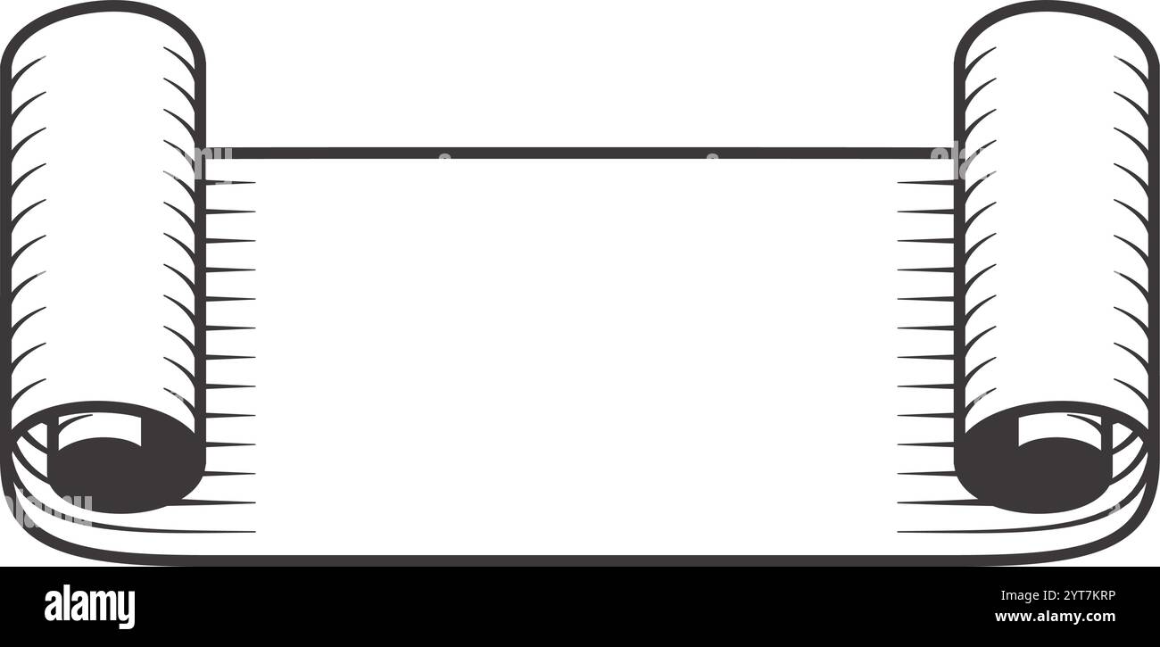 Eine alte Papierrolle, die Geschichte, Literatur und das Streben nach Wissen symbolisiert, schafft eine Vintage-Ästhetik mit Potenzial für Text oder Desi Stock Vektor