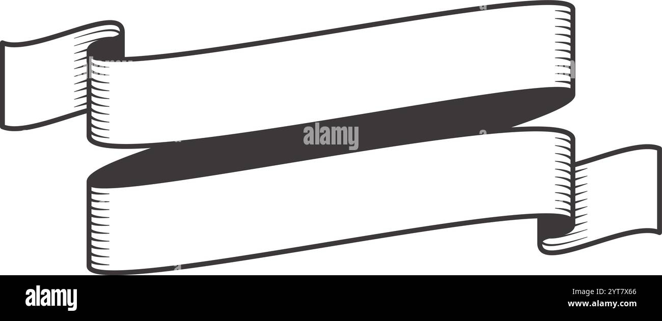 Das klassische Bannerdesign strahlt zeitlose Eleganz aus und verleiht Projekten Vintage-Charme, während sie sanft schwenken und einen dynamischen Blickfang schaffen Stock Vektor