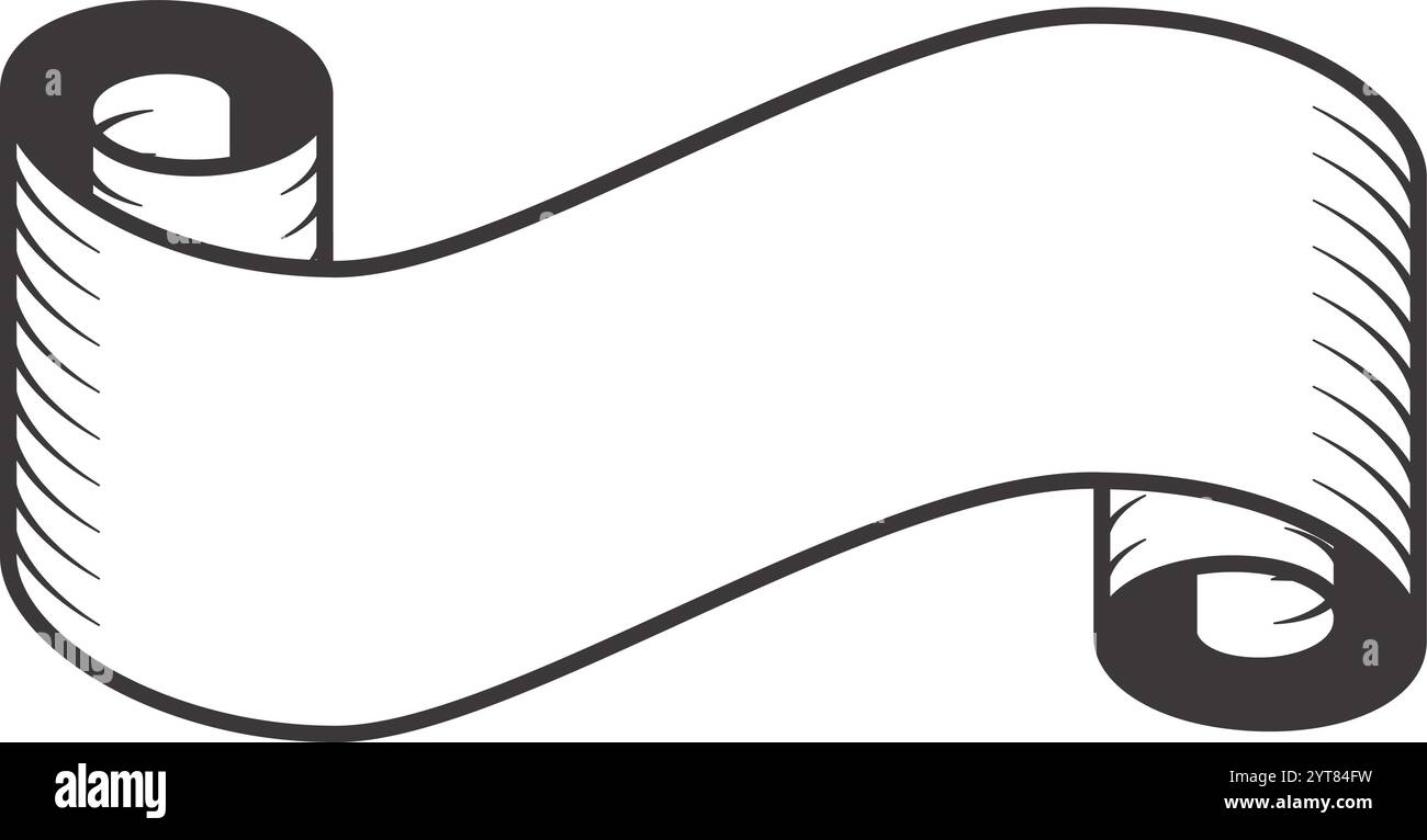 Schwenkbares Bannerband mit leerem Platz für Text, das Vintage- oder Retro-Designs aufwertet. Perfekt, um verschiedenen kreativen Ideen einen klassischen Touch zu verleihen Stock Vektor