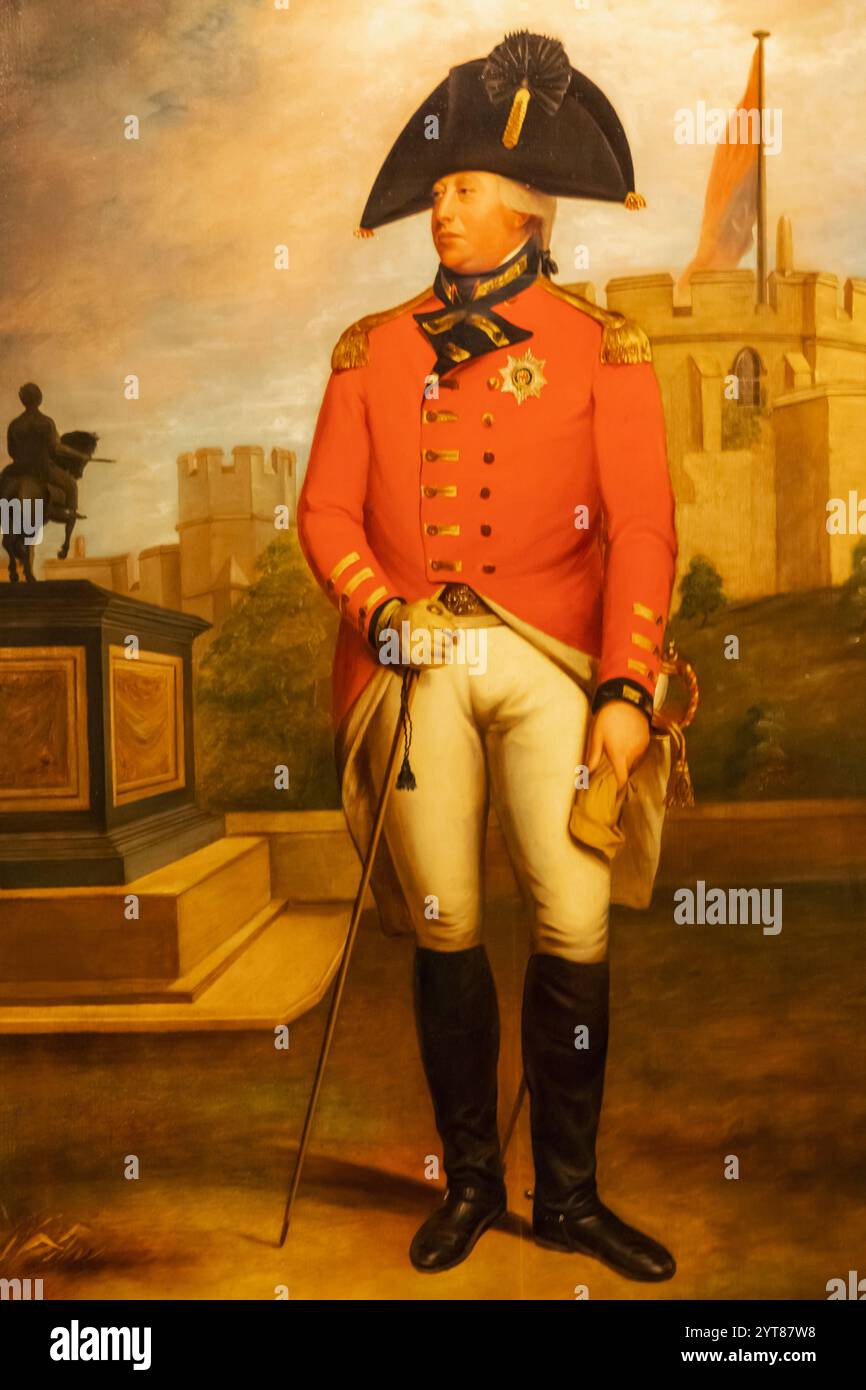 England, Kent, Gillingham, The Royal Engineers Museum, Portrait of King George III (1738–1820) von Sir William Beechey um 1800 Stockfoto