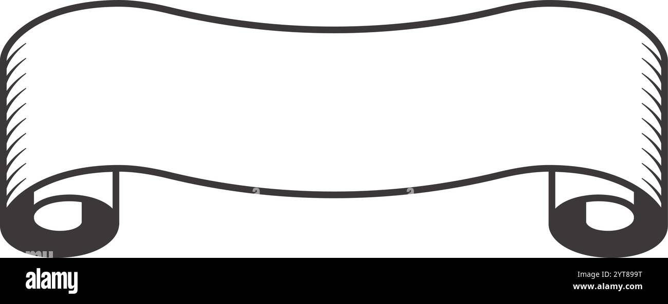 Klassisches, wellenförmiges Bannerdesign mit gewellten Kanten, ideal für Vintage- oder klassische Themenprojekte, bietet einen Hauch von Eleganz und Stock Vektor