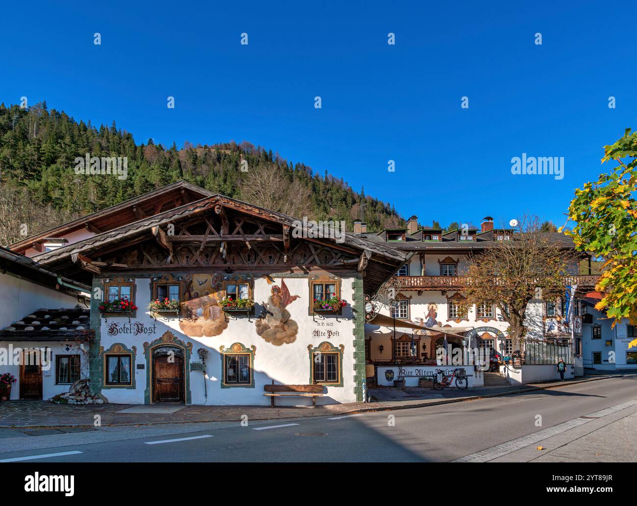 Hotel zur Post, Wallgau, Werdenfelser Land, Oberbayern, Bayern, Deutschland, Europa Stockfoto