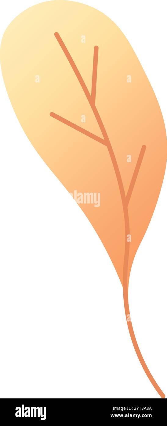 Leuchtendes Orangenblatt mit einem atemberaubenden Farbverlauf von hellgelb zu tiefem Orange, das die Essenz des Herbstes und die wunderschöne Transformation von einfängt Stock Vektor