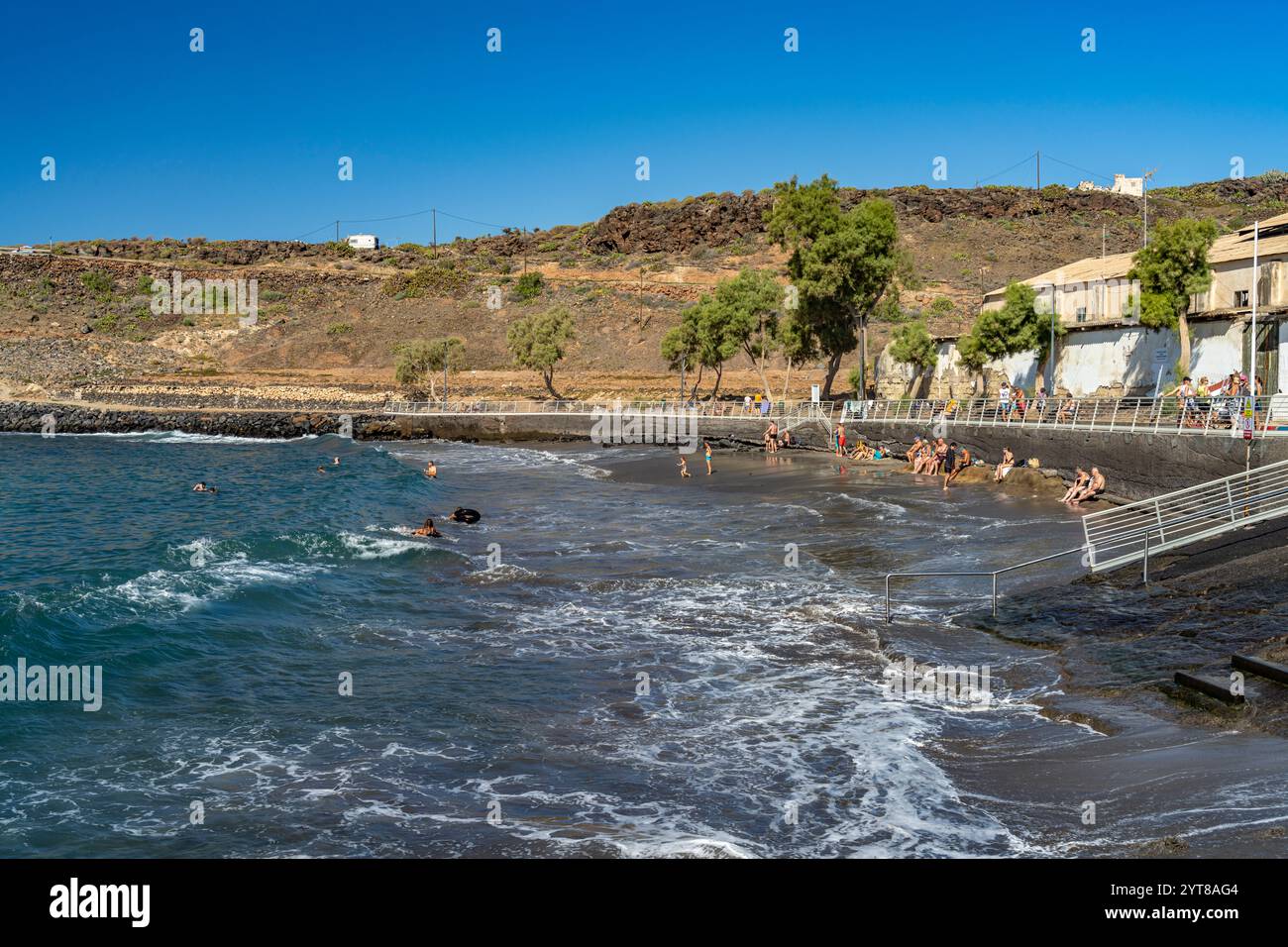Der Strand des Fischerdorfes El Puertito, Teneriffa, Kanarische Inseln, Spanien Stockfoto