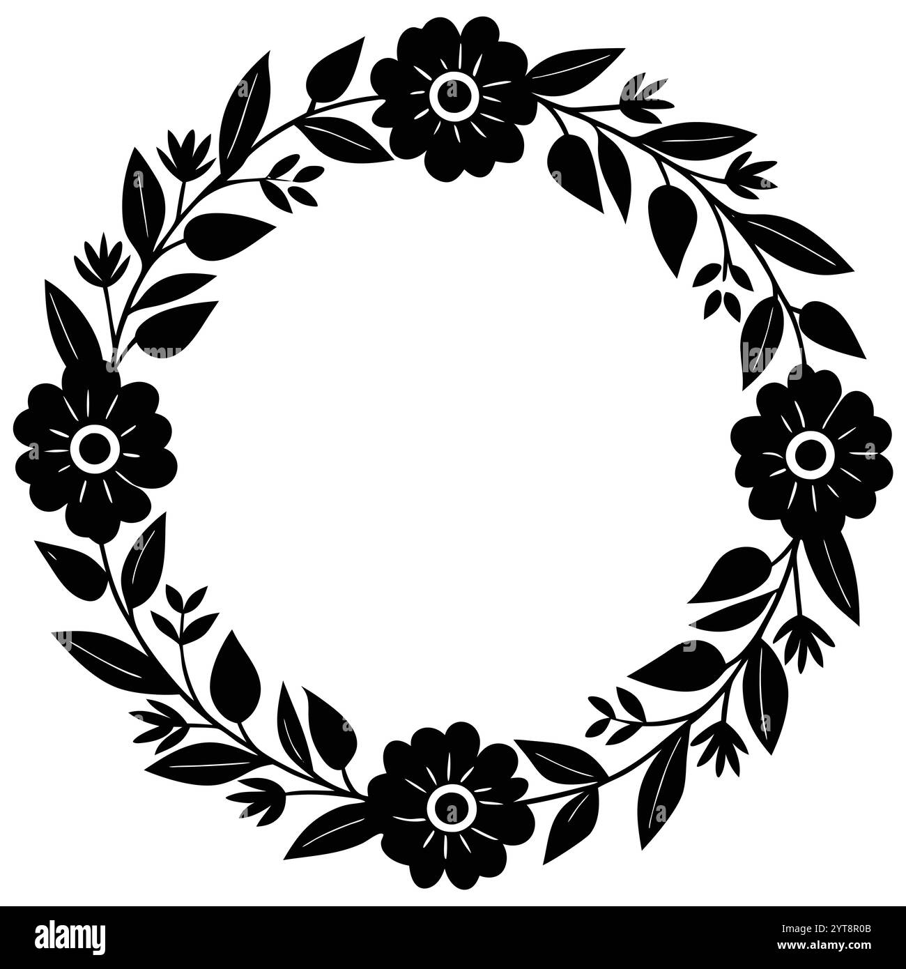 Elegante Floral Aquarell Wreath Vektor Illustration für Einladungen, Grußkarten und dekoratives Design Stock Vektor