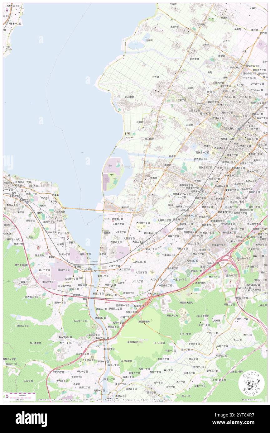 OMI Big Bridge, Kusatsu-shi, JP, Japan, Shiga, n 34 59' 57''', N 135 55' 18'', Karte, Cartascapes Map, veröffentlicht 2024. Erkunden Sie Cartascapes, eine Karte, die die vielfältigen Landschaften, Kulturen und Ökosysteme der Erde enthüllt. Reisen Sie durch Zeit und Raum und entdecken Sie die Verflechtungen der Vergangenheit, Gegenwart und Zukunft unseres Planeten. Stockfoto