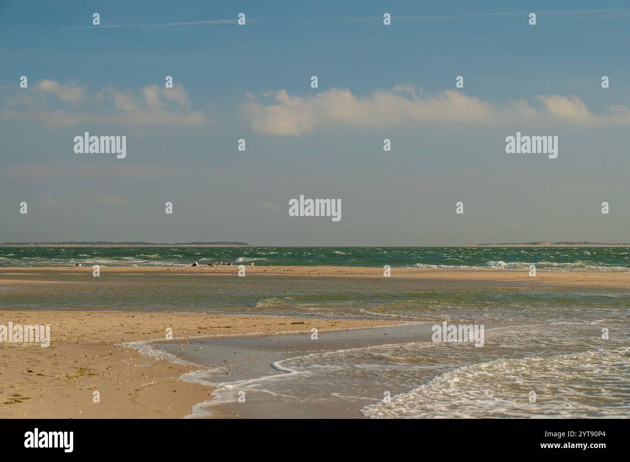 Nordseeküste bei Sylt mit Blick auf Föhr und Amrum Stockfoto