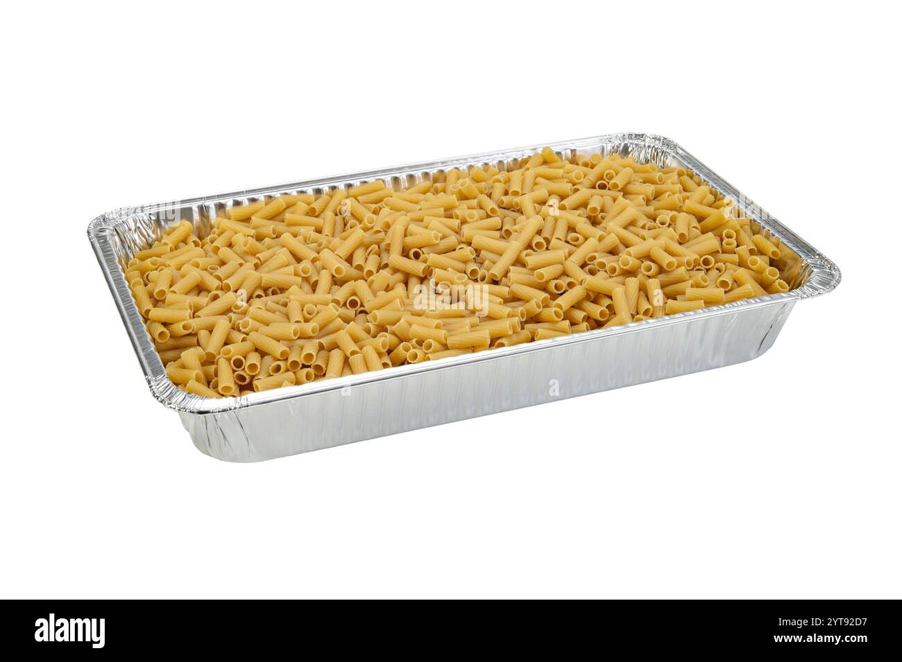 Nudeln in Aluminiumpfanne, USA Stockfoto