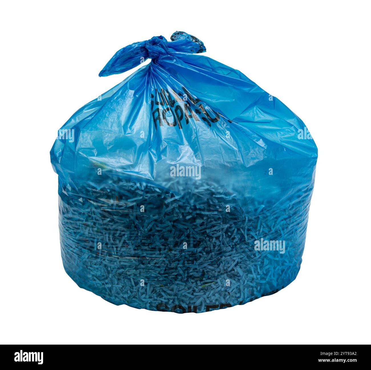 Blauer Müllbeutel Stockfoto