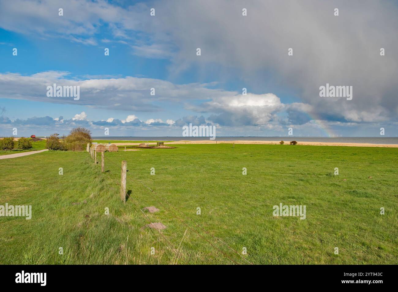 Entlang der Sylter Bahnlinie Stockfoto