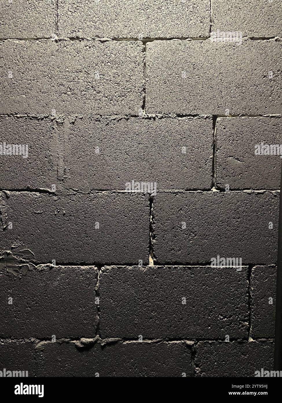 Eine schön strukturierte, gepflasterte Oberfläche, die dunkle Fliesen in einer urbanen Umgebung zur Geltung bringt Stockfoto