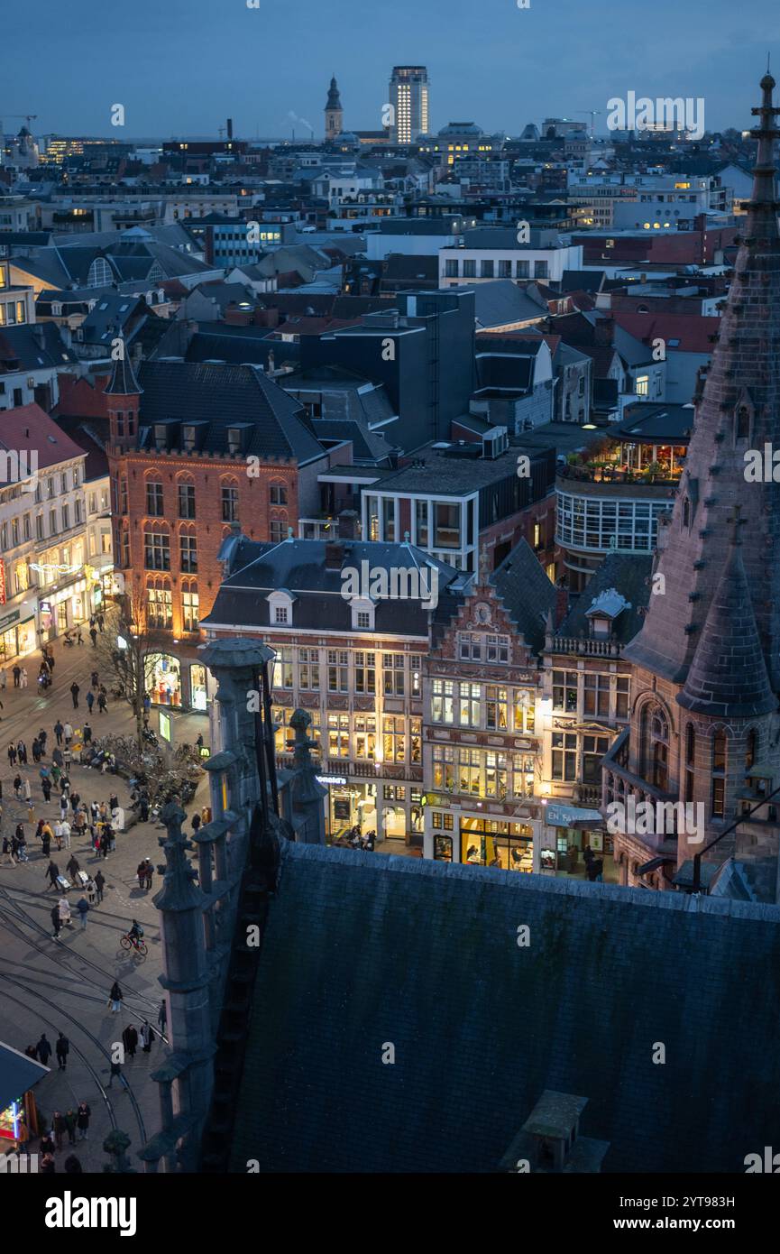 Weihnachtsmarkt in Gent Stockfoto