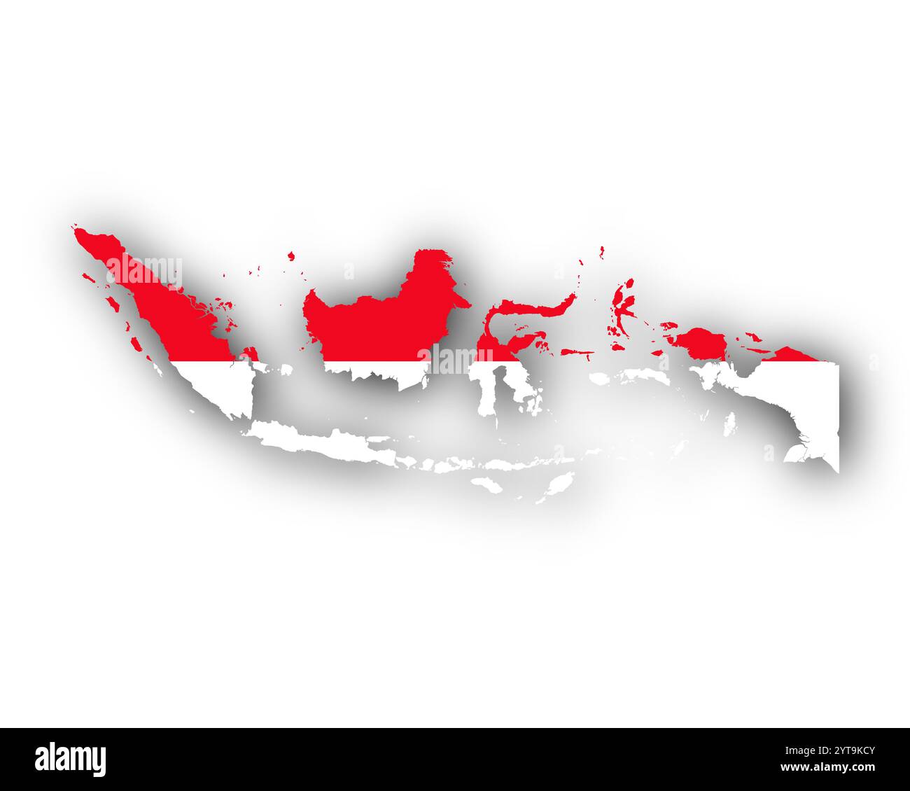 Karte und Flagge von Indonesien Stockfoto