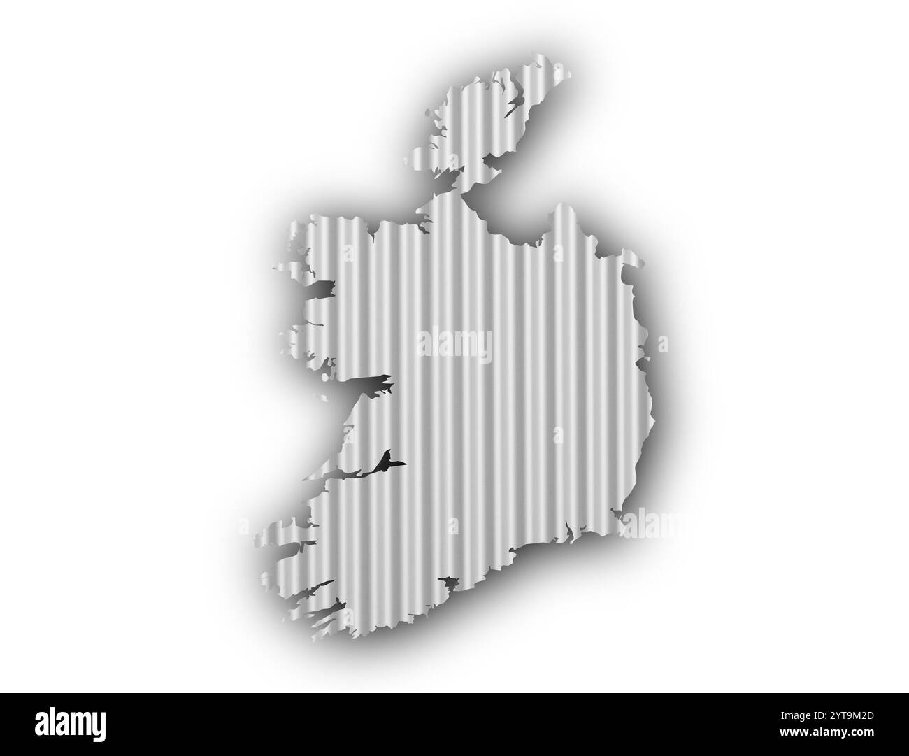 Karte von Irland auf Wellblech Stockfoto