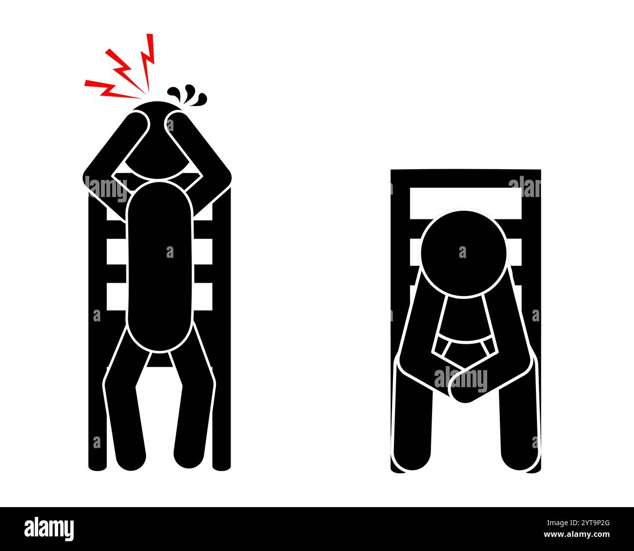 Piktogramm Kopfschmerzen und Depression Stockfoto