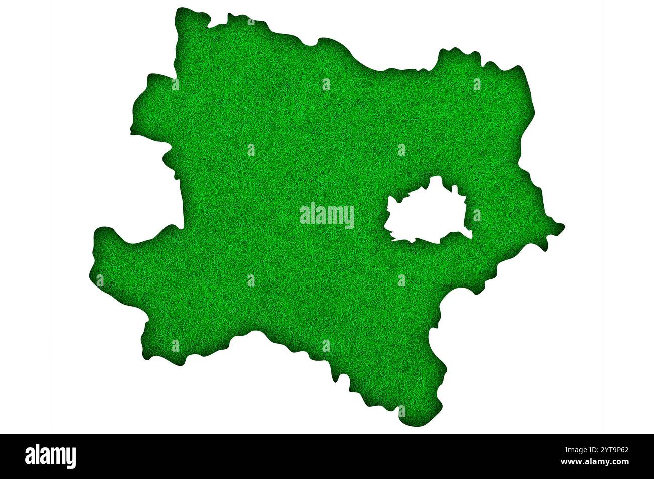 Karte von Niederösterreich auf grünem Filz Stockfoto