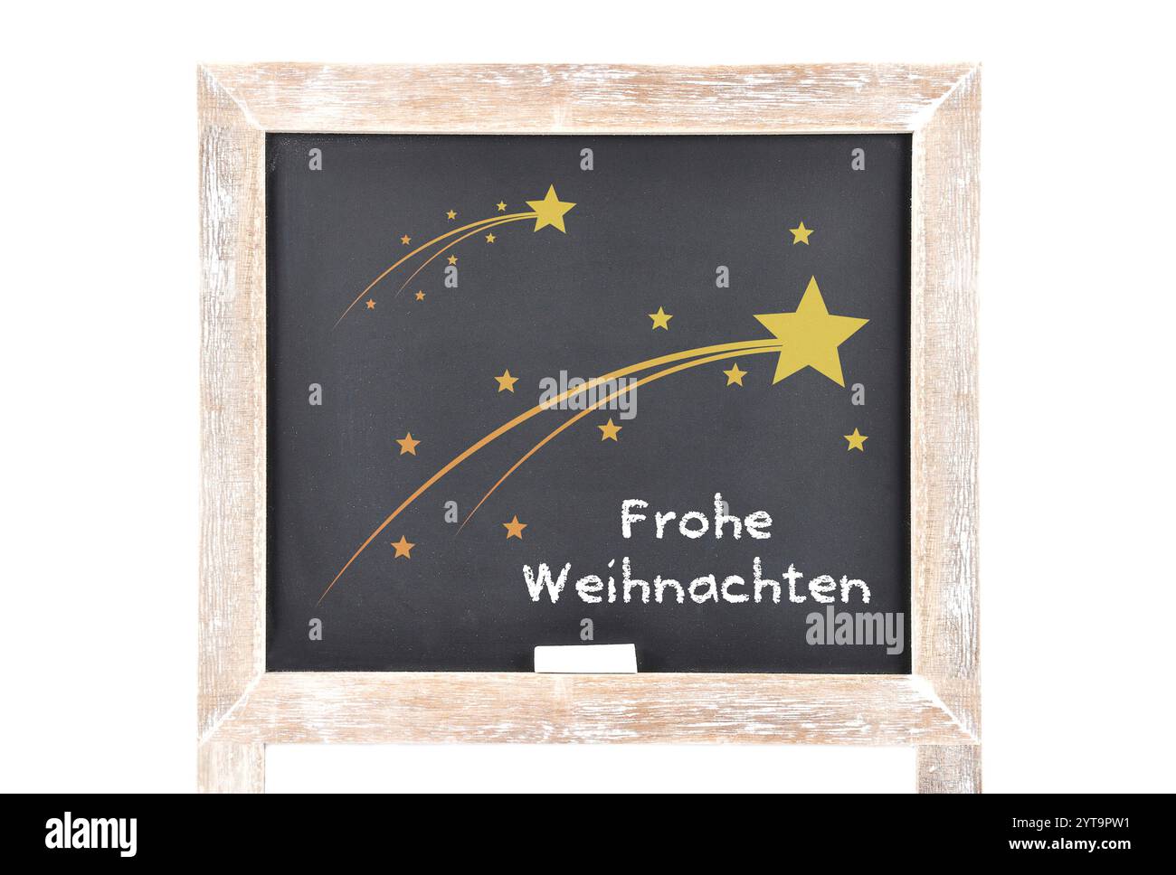 Weihnachtsgrüße mit Kometen auf einer Tafel Stockfoto