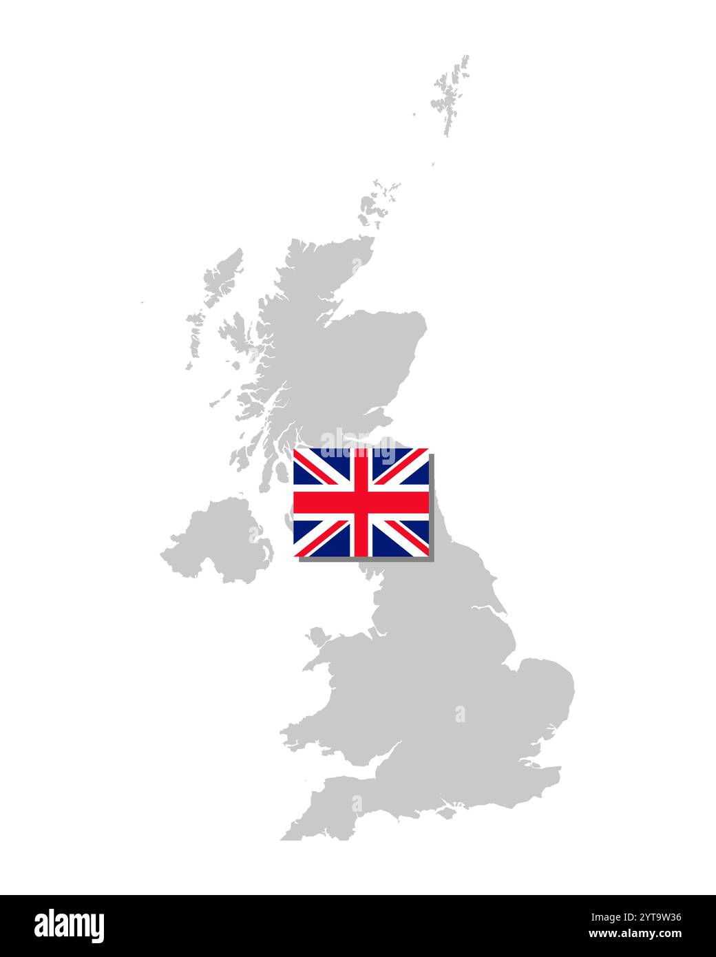 Britische Flagge und Karte Stockfoto