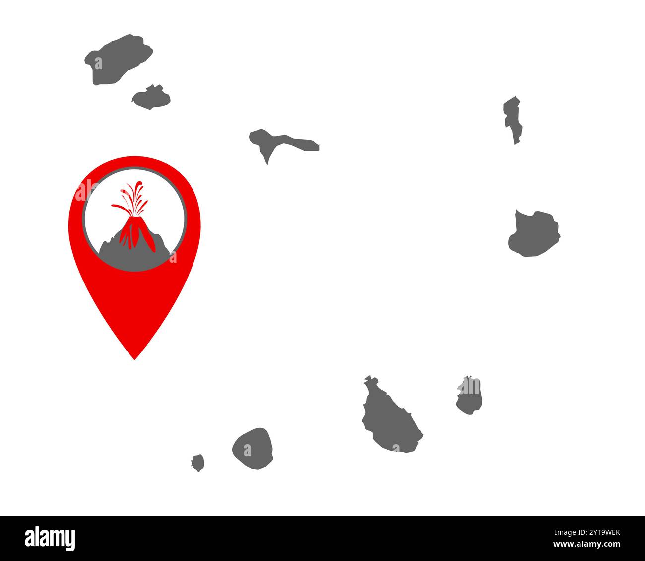 Karte von Kap Verde mit Vulkanindikator Stockfoto