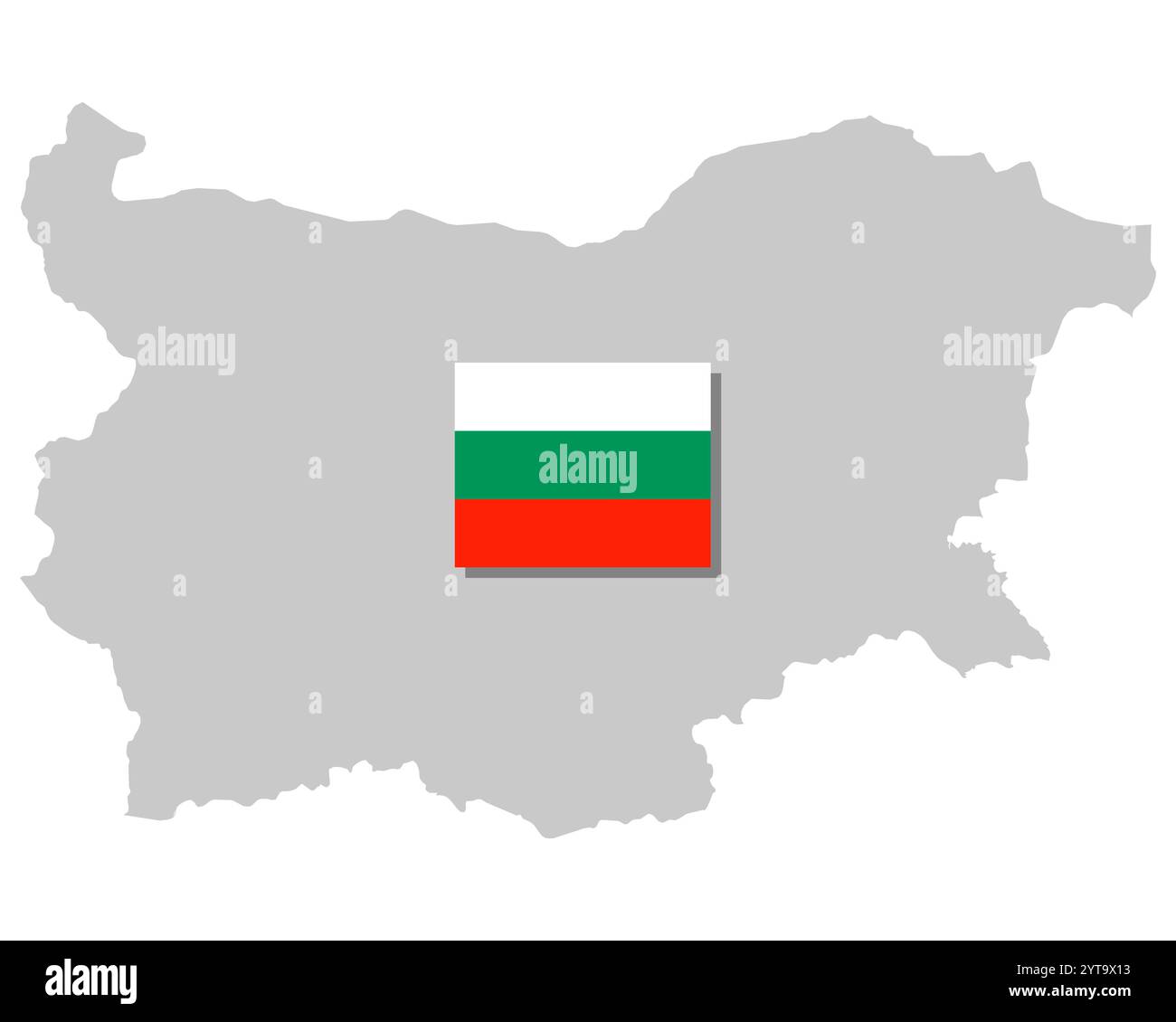 Flagge und Karte von Bulgarien Stockfoto