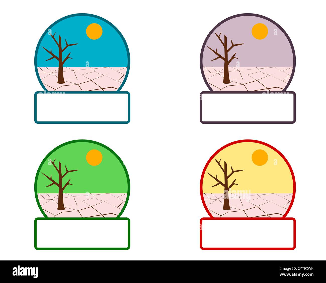 Emblem mit Trockensymbol und Textraum Stockfoto