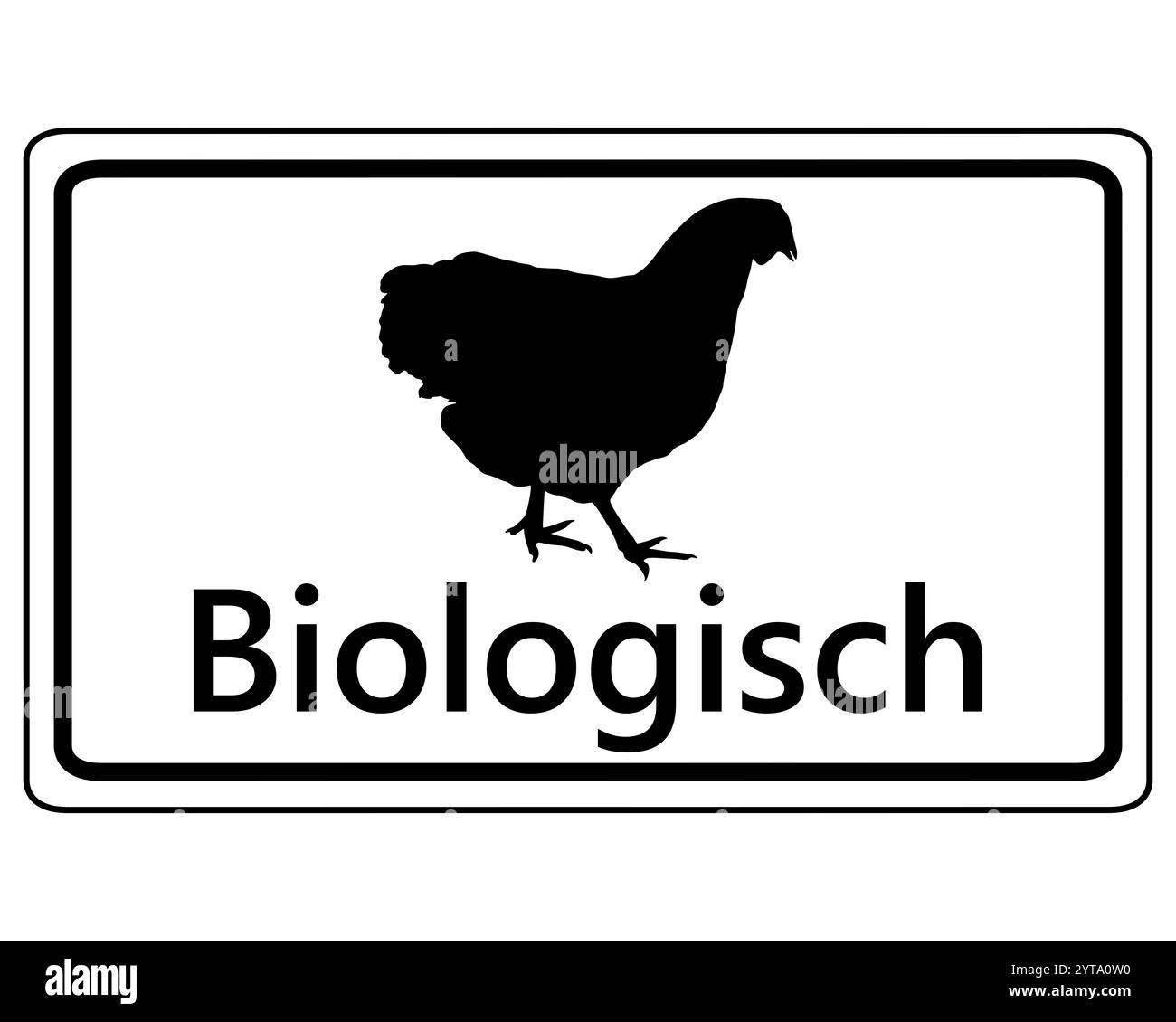 Schild für ökologische Hühnerzucht Stockfoto