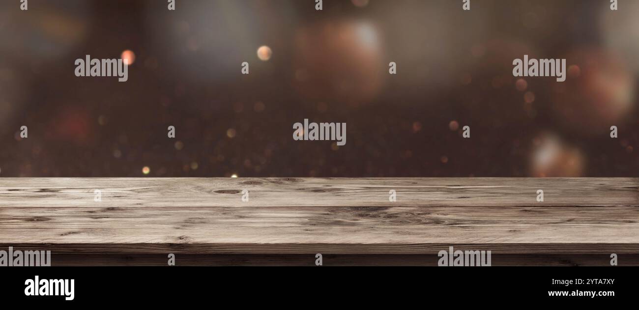 Panorama für einen festlichen Anlass vor einem leeren Tisch für ein Konzept Stockfoto