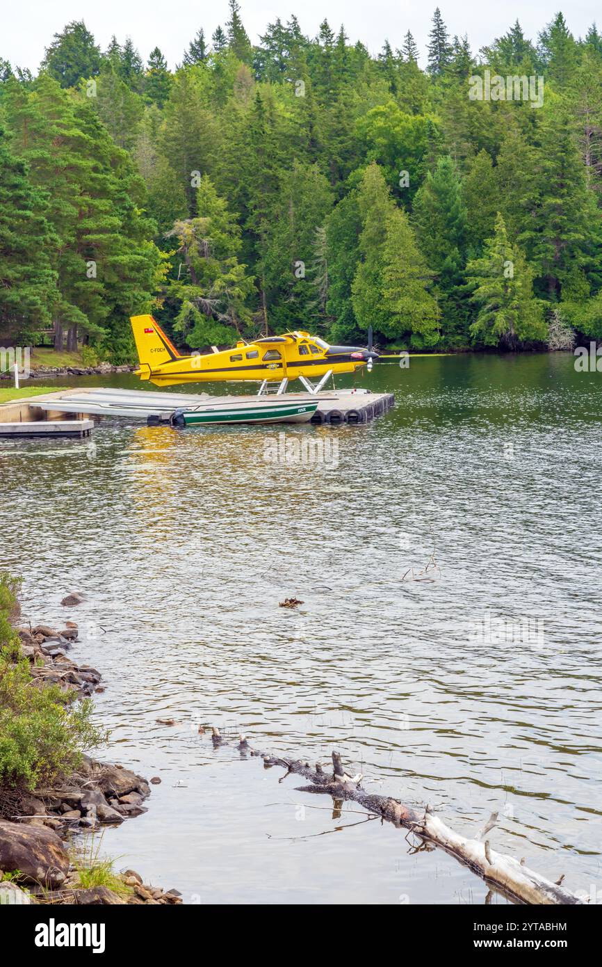 Ontario Ministry of Natural Resources de Havilland Canada DHC-2 Mk. III Turbo Beaver dockte am Smoke Lake im Algonquin Provincial Park an. Stockfoto