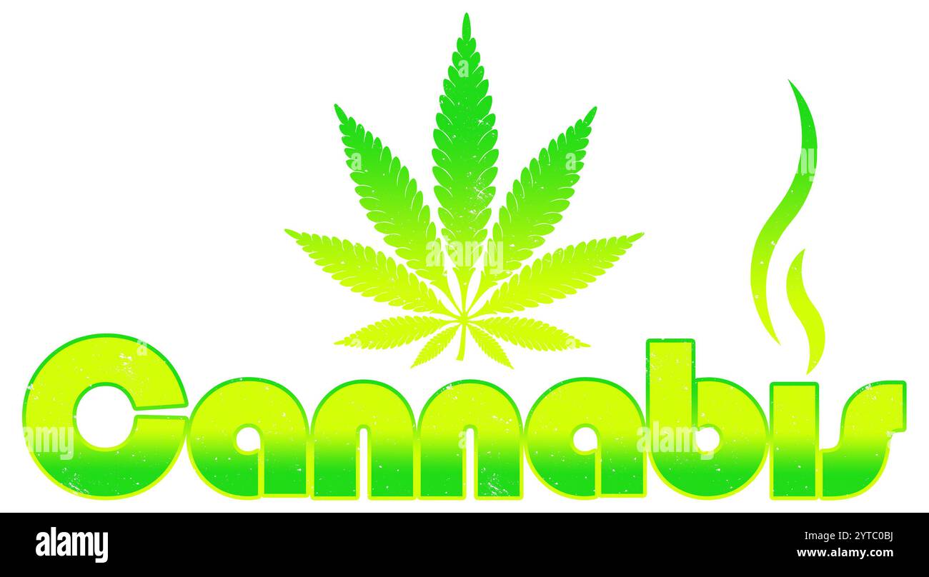 Cannabis Leaf Smoke Green Stockfoto