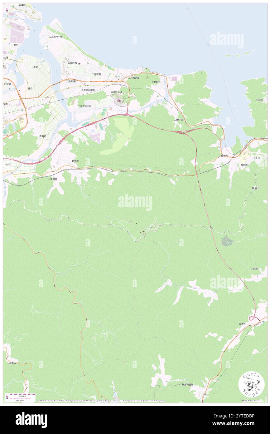 Asama-Take, Ise-shi, JP, Japan, Mie, n 34 28' 0''', N 136 46' 59'', Karte, Karte von Cartascapes Map, veröffentlicht 2024. Erkunden Sie Cartascapes, eine Karte, die die vielfältigen Landschaften, Kulturen und Ökosysteme der Erde enthüllt. Reisen Sie durch Zeit und Raum und entdecken Sie die Verflechtungen der Vergangenheit, Gegenwart und Zukunft unseres Planeten. Stockfoto