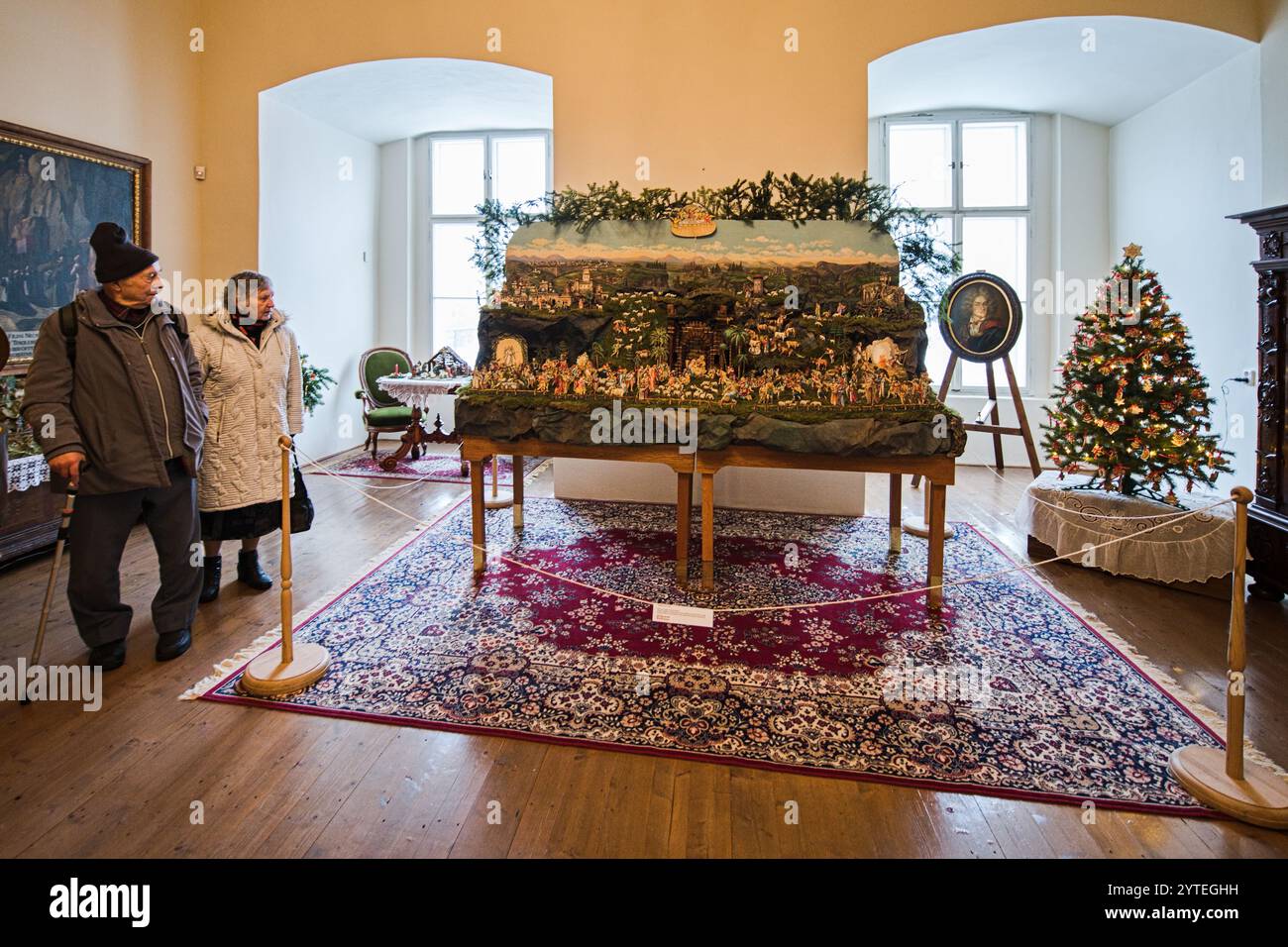 Rosice, Region Brünn. Dezember 2024. Ausstellung von Krippen im Schloss in Rosice, Region Brünn, Tschechische Republik, 7. Dezember 2024. Quelle: Patrik Uhlir/CTK Photo/Alamy Live News Stockfoto