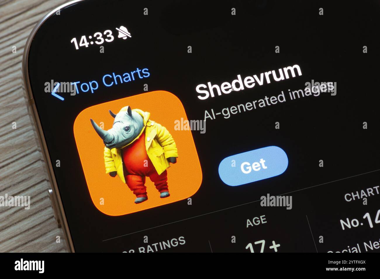 OSTRAVA, TSCHECHIEN - 23. NOVEMBER 2024: App Store mit Shedevrum Mobile App für KI-generierte Bilder Stockfoto