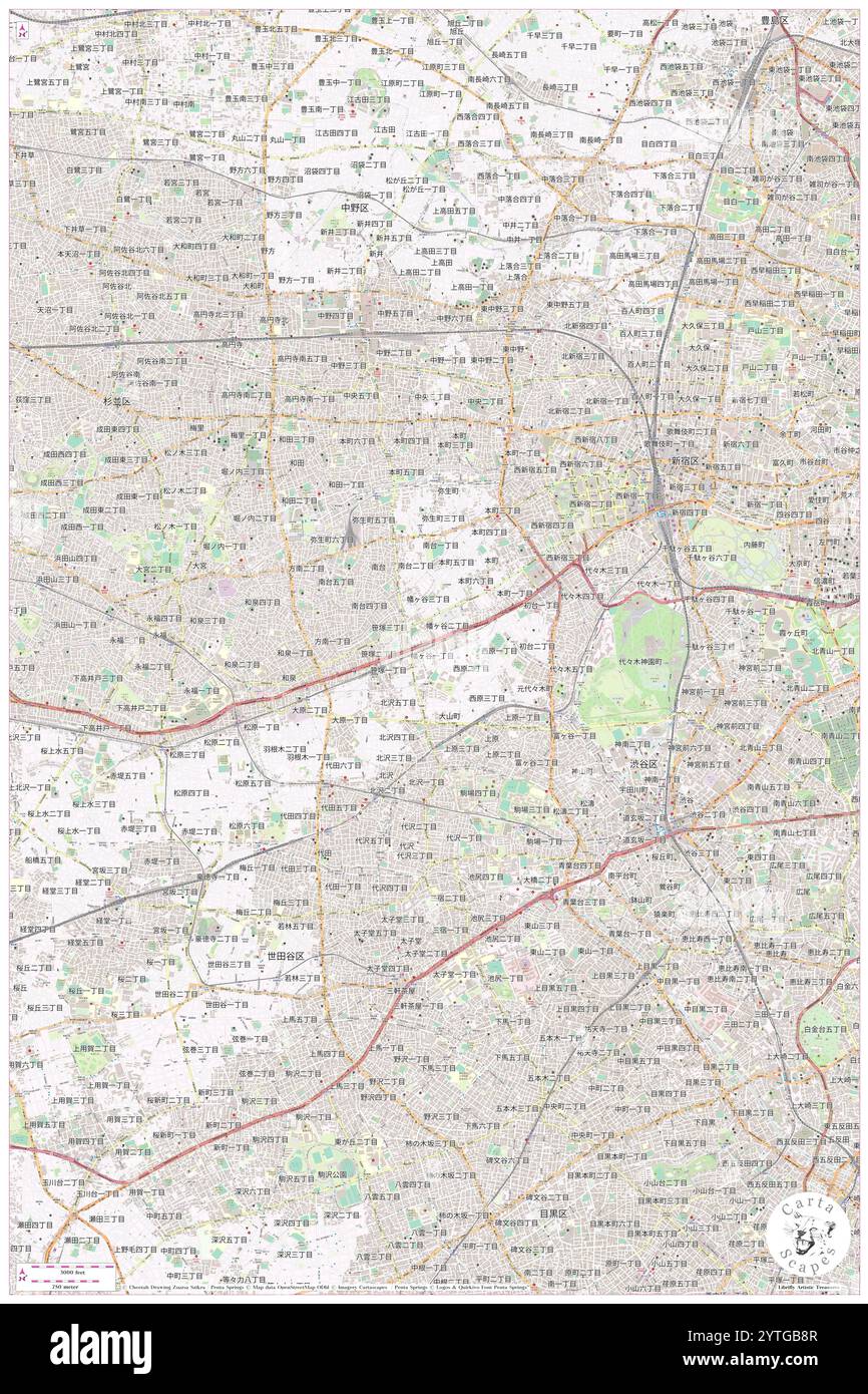 Tenri Kyokai, JP, Japan, Tokio, n 35 40' 30''', N 139 40' 26'', Karte, Cartascapes Map, veröffentlicht 2024. Erkunden Sie Cartascapes, eine Karte, die die vielfältigen Landschaften, Kulturen und Ökosysteme der Erde enthüllt. Reisen Sie durch Zeit und Raum und entdecken Sie die Verflechtungen der Vergangenheit, Gegenwart und Zukunft unseres Planeten. Stockfoto