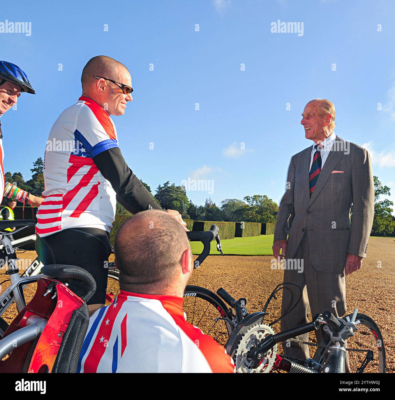 2. JUNI 2012 Sandringham Norfolk CA. 2012 behinderte Veteranen aus Großbritannien und den USA, die alle lebensverändernde Verletzungen in Afghanistan erlitten haben Stockfoto