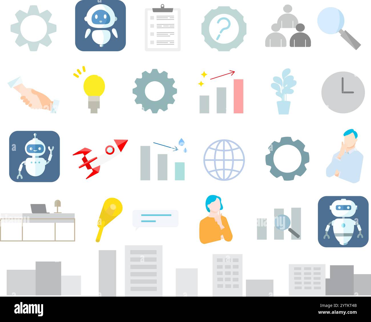Flaches Symbol einfache Vektorillustrationen für Chatbot-Marketing usw. Stock Vektor