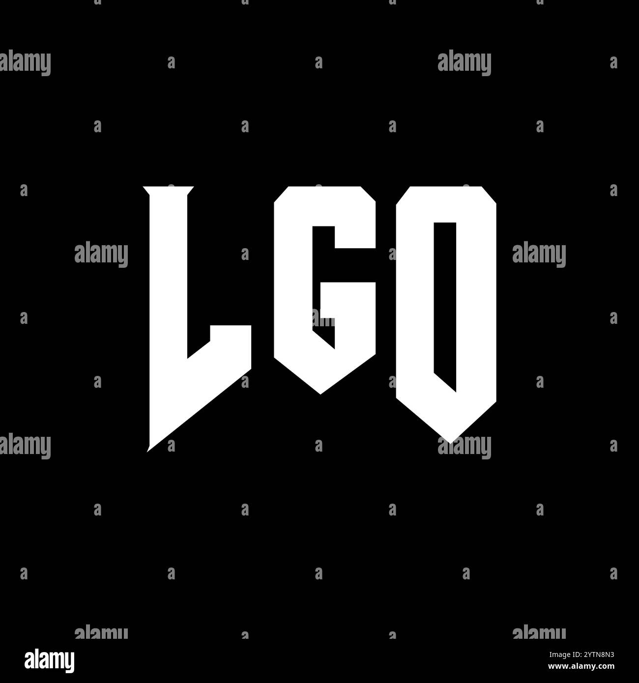 LGO Letter Logodesign für Technologieunternehmen. LGO-Logo-Design in Schwarz-weiß-Farbkombination. LGO-Logo, LGO-Vektor, LGO-Design, LGO-Symbol, LGO-Alph Stock Vektor