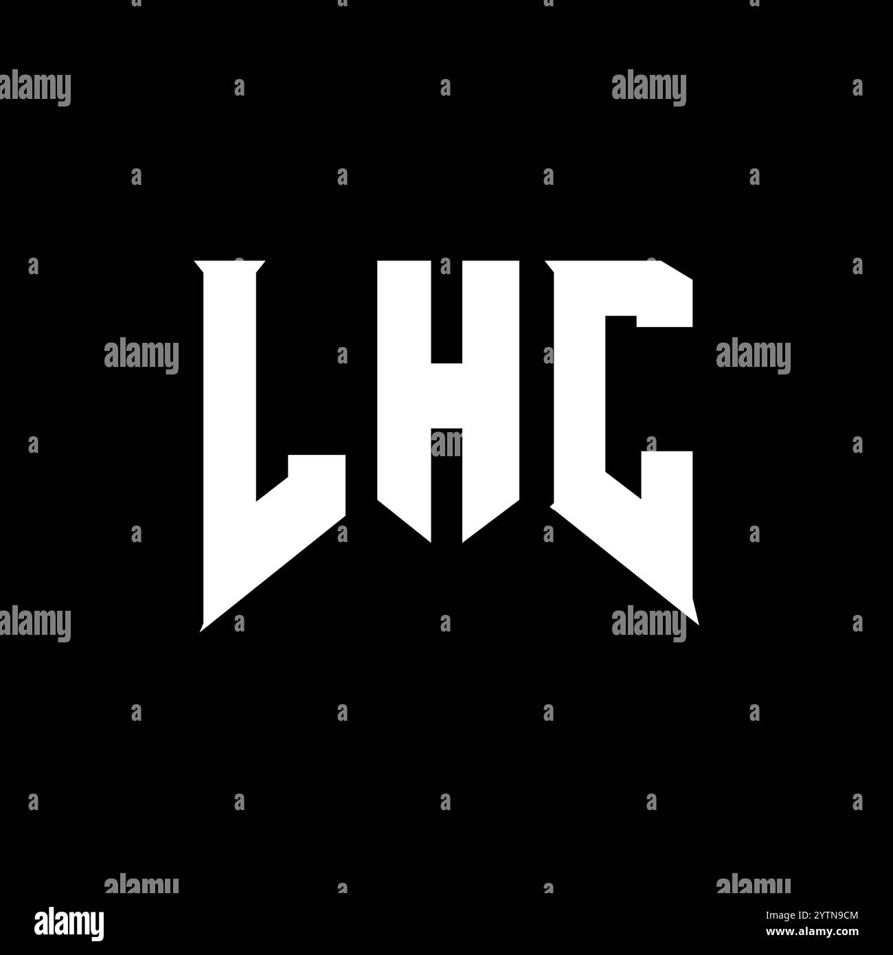 LHC-Letter-Logo für Technologieunternehmen. Farbkombination aus LHC-Logo in Schwarz und weiß. Las-Logo, Las-Vektor, Las-Design, Las-Symbol, Las-Alph Stock Vektor