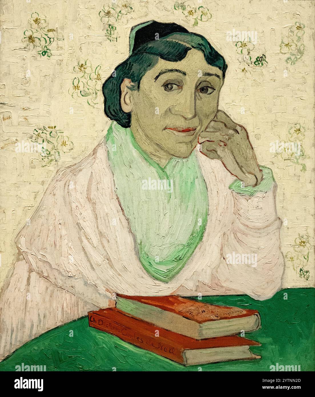 Van Gogh „The Arlesienne“ (Porträt der Madame Ginoux) 1890; eine von einer Serie, Van Gogh Porträt einer Frau; Gemälde aus dem 19. Jahrhundert. Frau in der Malerei. Stockfoto