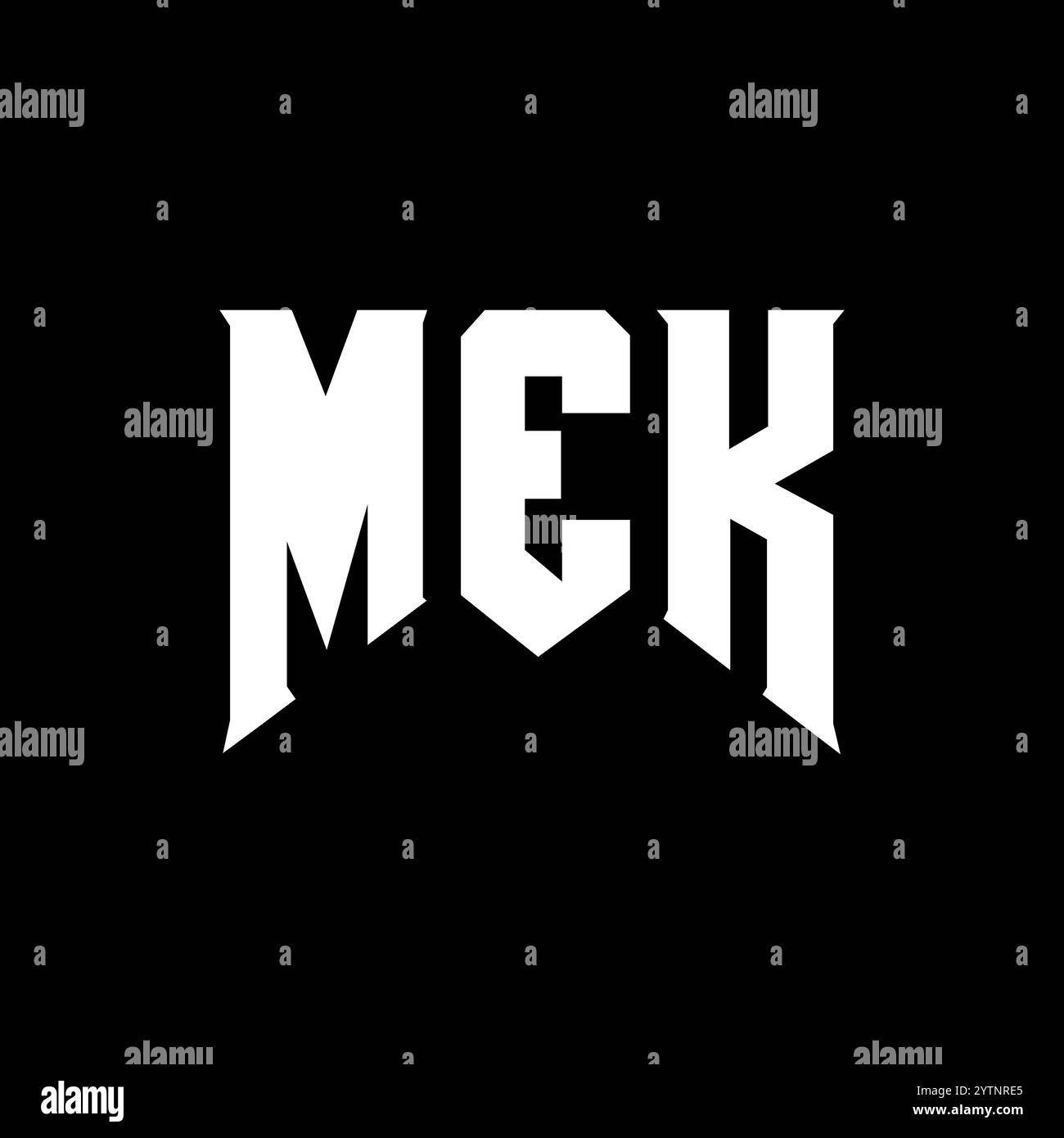 MEK Letter Logo für Technologieunternehmen. MEK-Logo-Design in Schwarz-weiß-Farbkombination. MEK-Logo, MEK-Vektor, MEK-Design, MEK-Symbol, MEK-Alph Stock Vektor