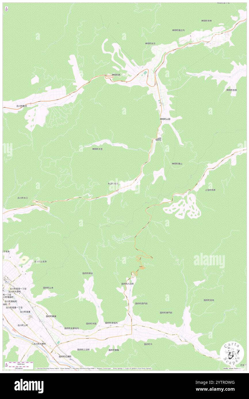 Kamiokacho-kashihara, Hida Shi, JP, Japan, Gifu, n 36 16' 6''', N 137 14' 18''', Karte, Cartascapes Map, veröffentlicht 2024. Erkunden Sie Cartascapes, eine Karte, die die vielfältigen Landschaften, Kulturen und Ökosysteme der Erde enthüllt. Reisen Sie durch Zeit und Raum und entdecken Sie die Verflechtungen der Vergangenheit, Gegenwart und Zukunft unseres Planeten. Stockfoto